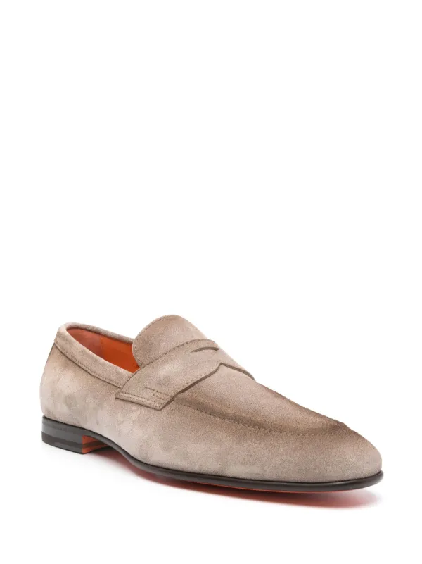Santoni スエード ローファー | ニュートラル | FARFETCH JP