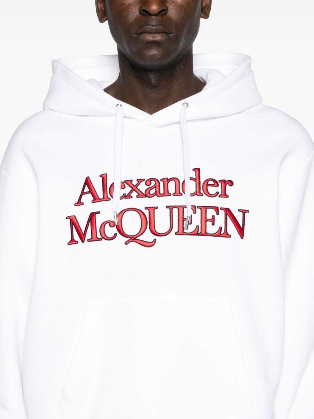 Alexander McQueen Hoodie met geborduurd logo Wit