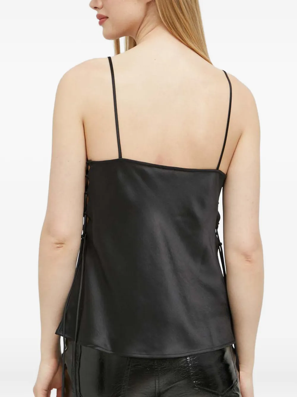 HUGO Top met veters Zwart