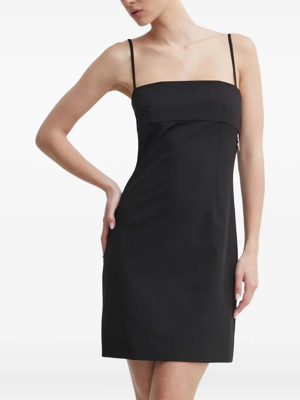 Hugo Boss Square-neck Mini Dress In Black