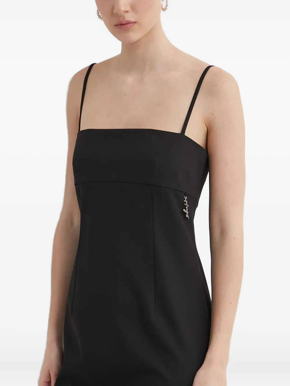 Hugo Boss Square-neck Mini Dress In Black