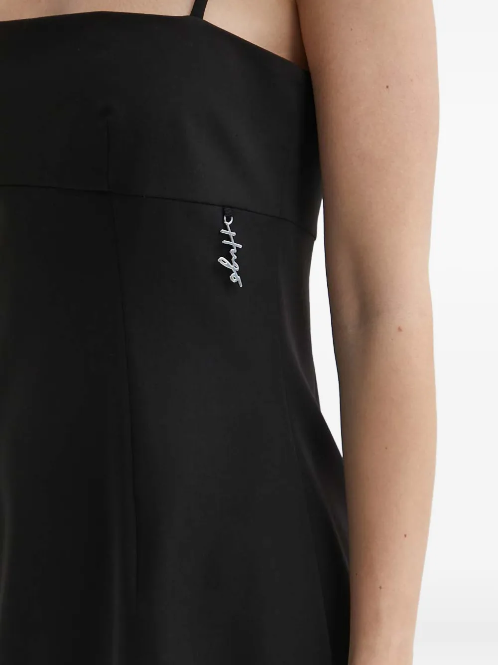 Hugo Boss Square-neck Mini Dress In Black