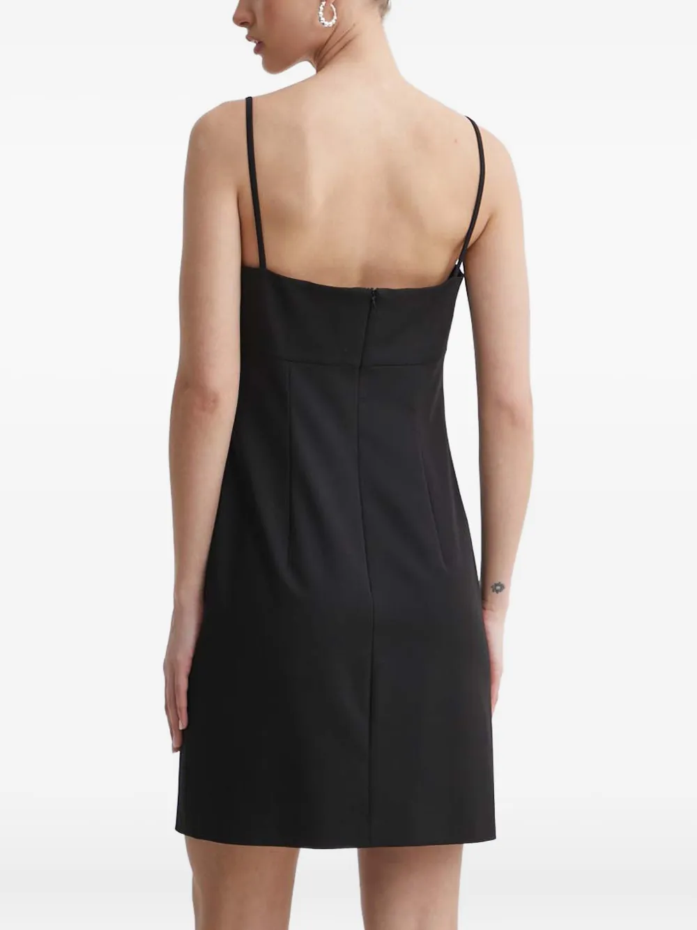 Hugo Boss Square-neck Mini Dress In Black