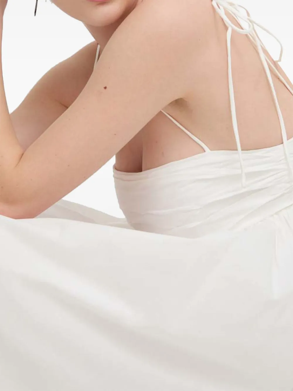 HUGO Gesmockte mini-jurk met gestrikt bandje Wit