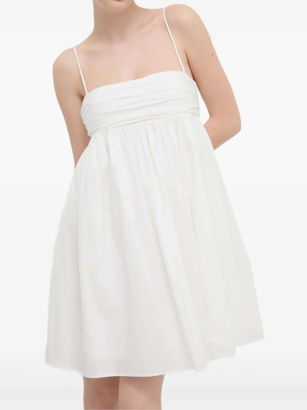HUGO vestido corto con diseño fruncido | blanco | Image 1