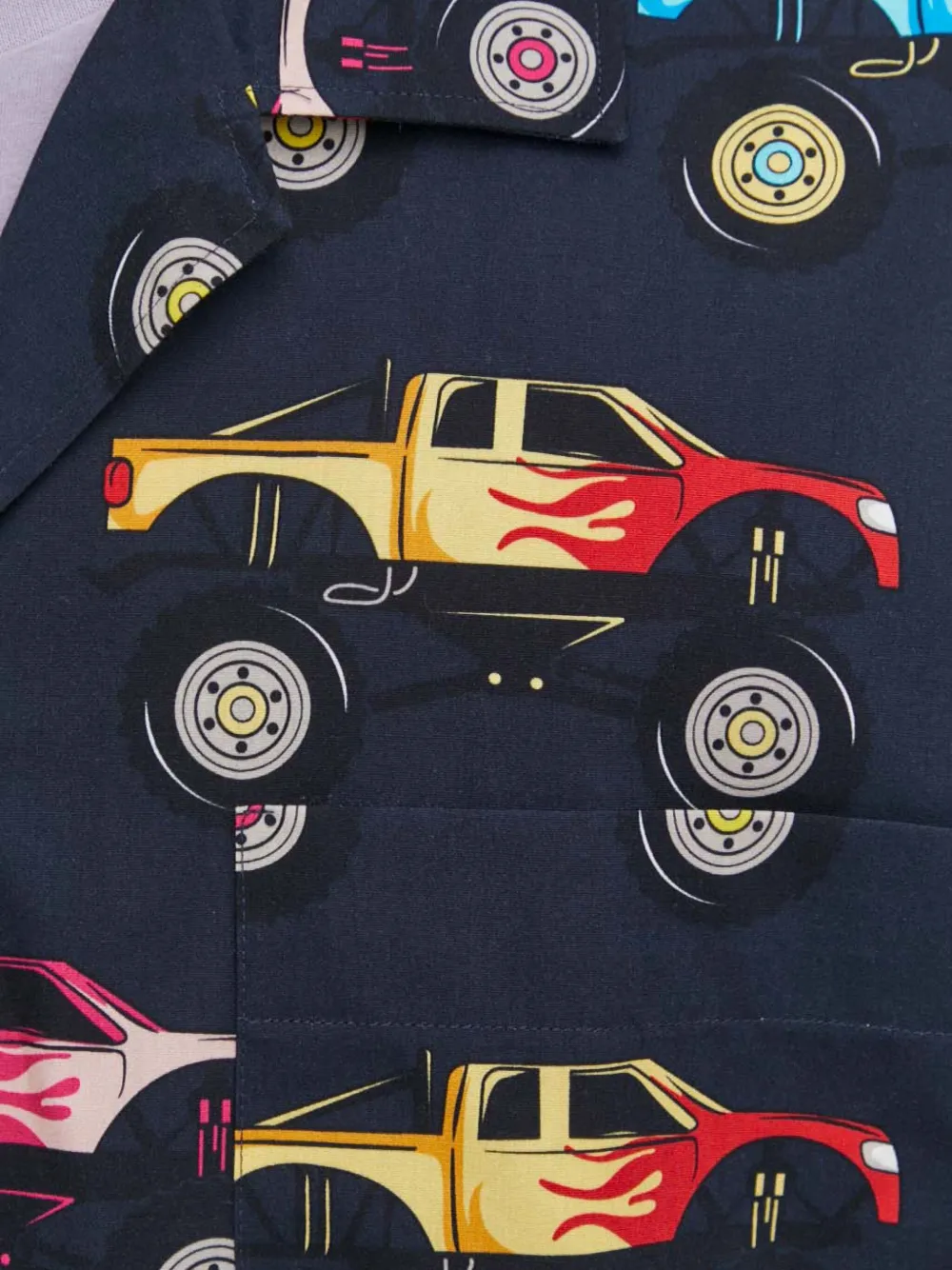 HUGO Overhemd met patroon en korte mouwen Zwart