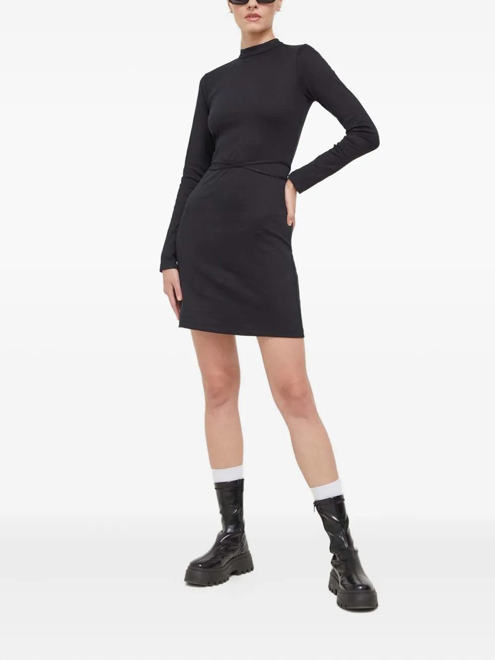 HUGO open-back tie mini dress | Black | Image 1