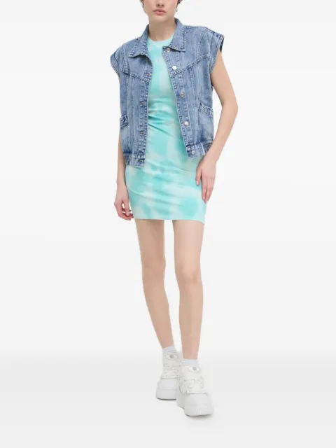 HUGO tie-dye logo mini dress