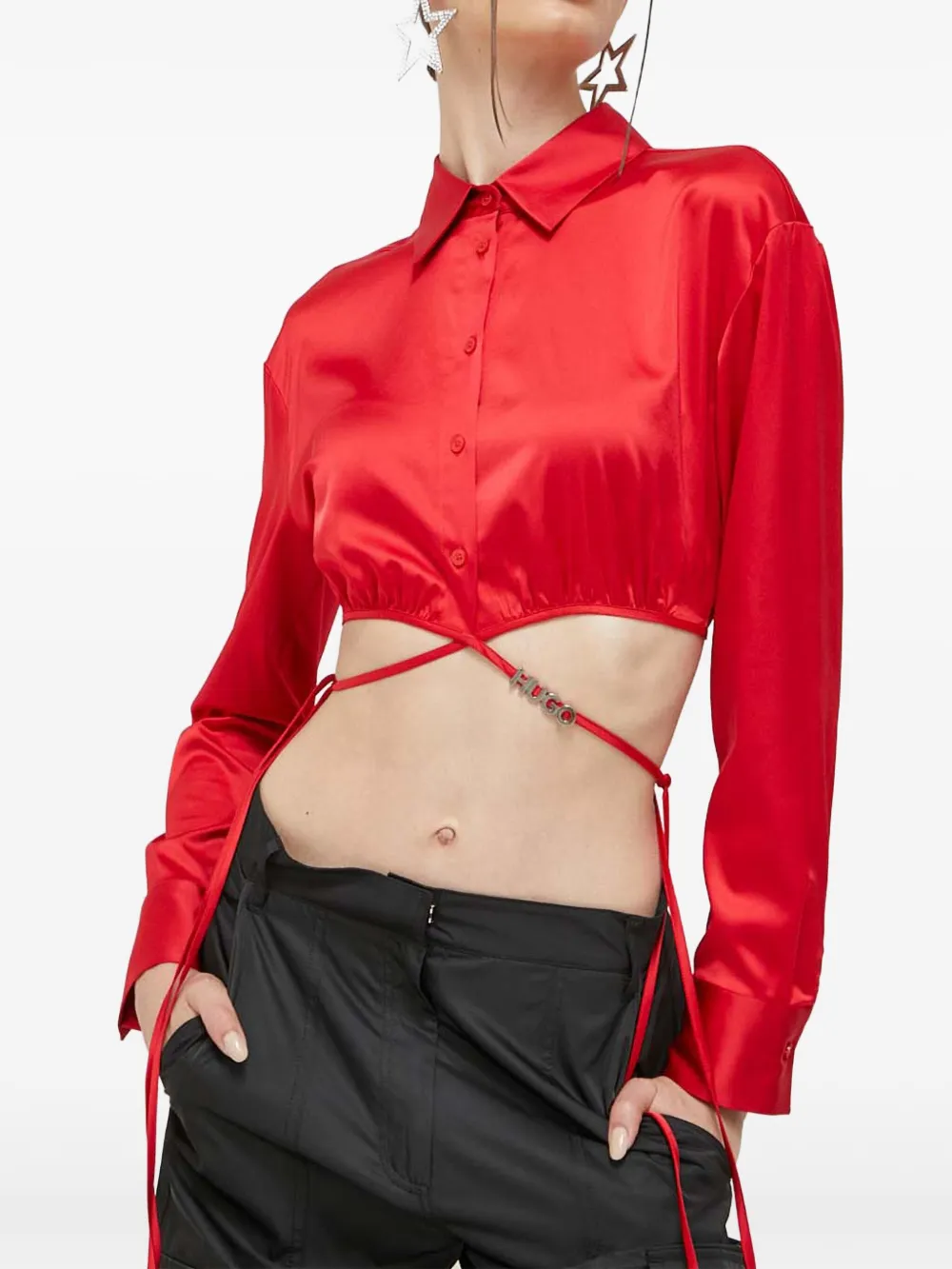 HUGO buttoned tie blouse | rouge | Image 1