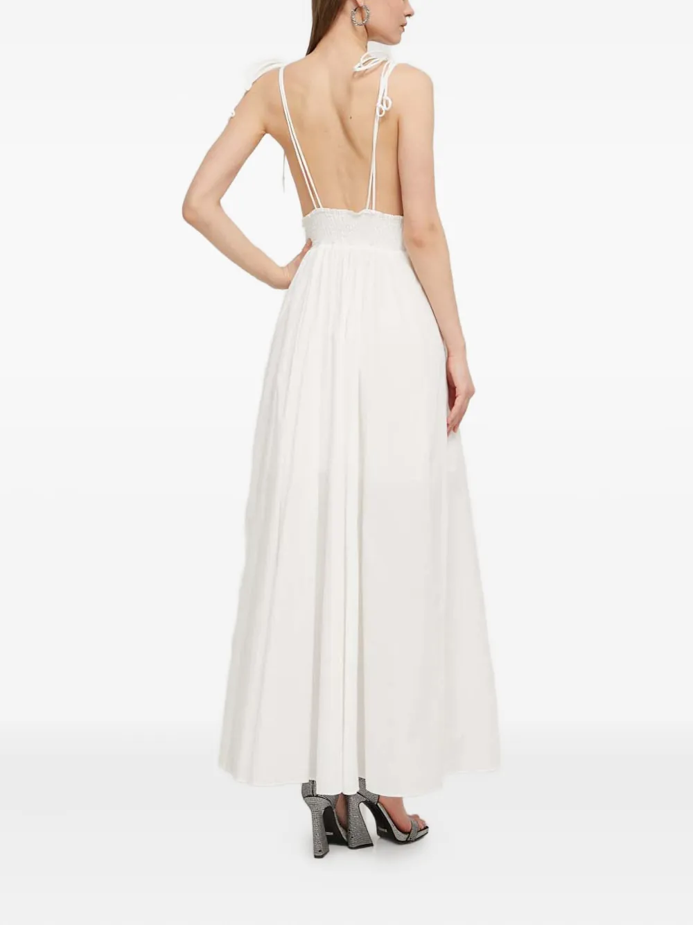 Hugo Boss Tie-strap Maxi Dress In White