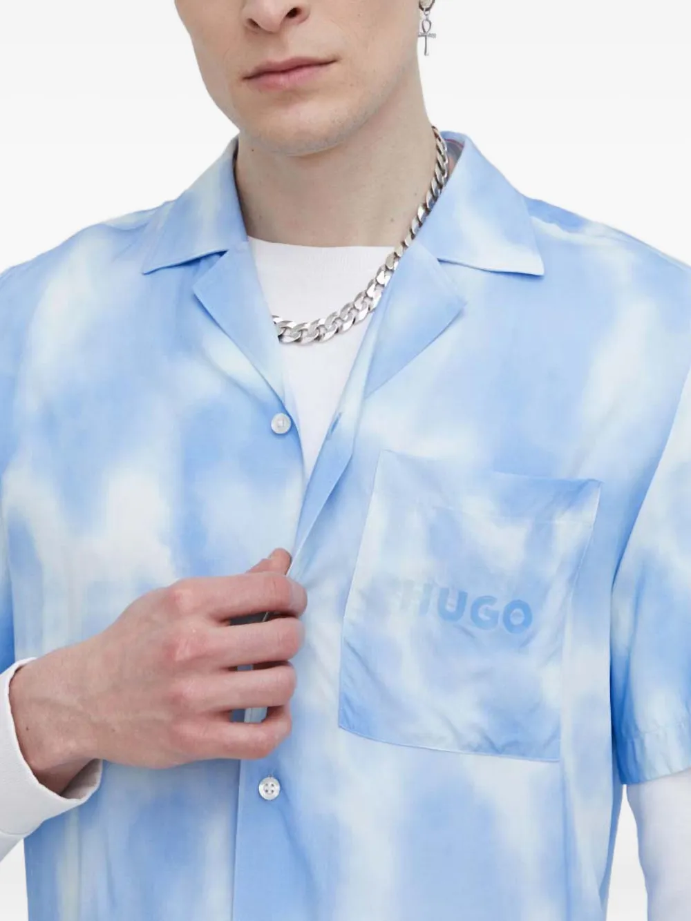 HUGO Overhemd met zak Blauw