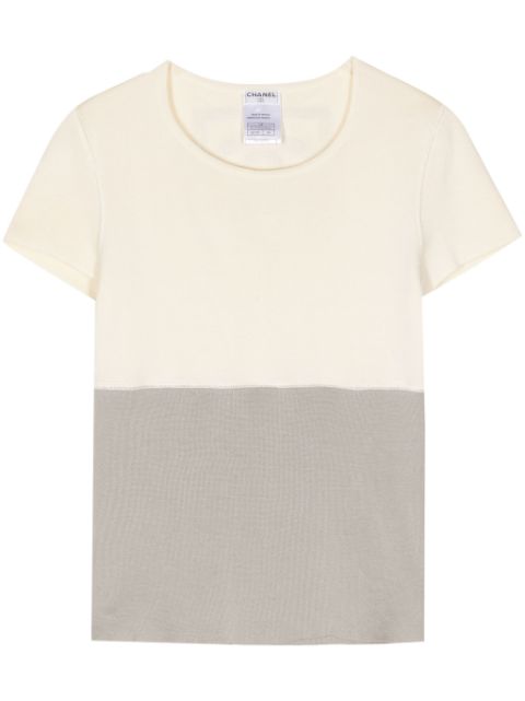 CHANEL 2001 two-tone cotton T-shirt Women