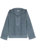 Dorothee Schumacher open-knit hooded sweater - Blue