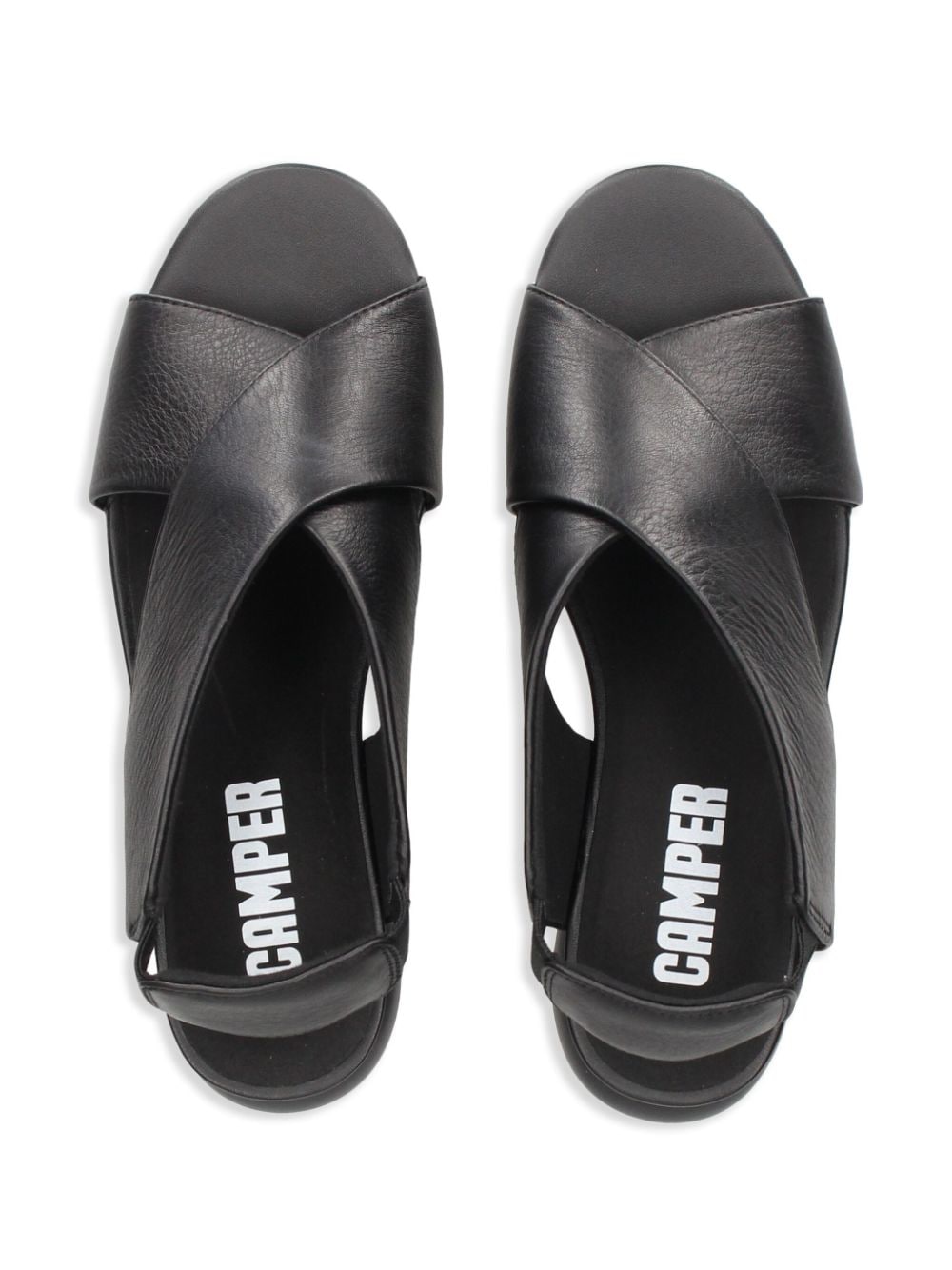 Shop Camper Balloon Leather Sandals In Black