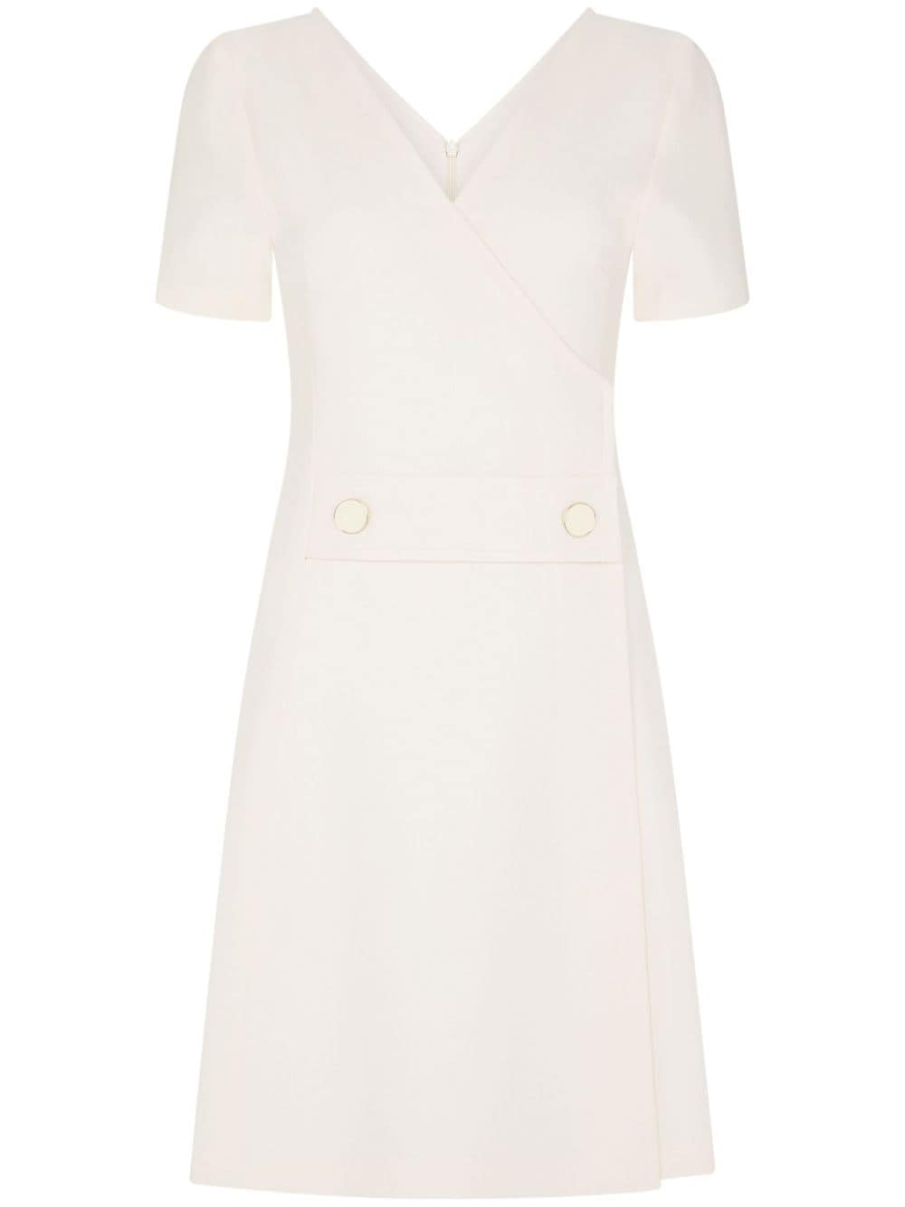 JANE Tabitha wrap-design wool dress - Bianco