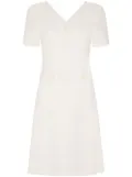 JANE Tabitha wrap-design wool dress - White