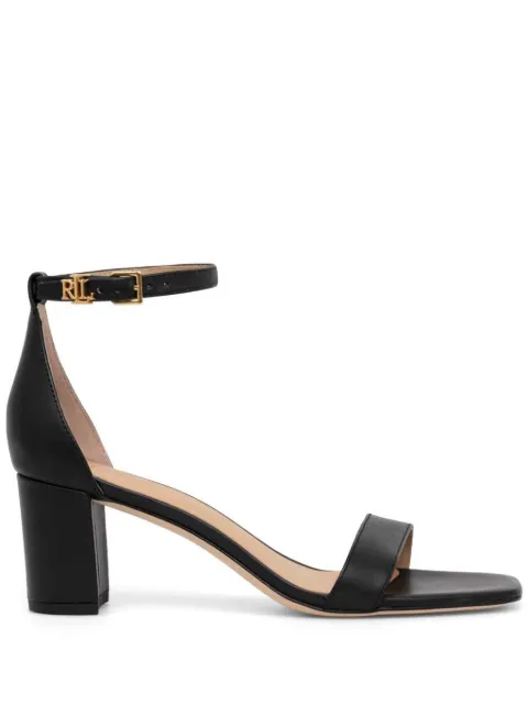 Lauren Ralph Lauren logo-plaque leather sandals
