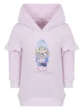 Lapin House rabbit print peplum sleeve pullover dress - Pink