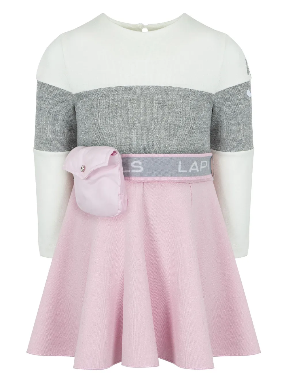 Lapin House Gebreide jurk met colourblocking Roze