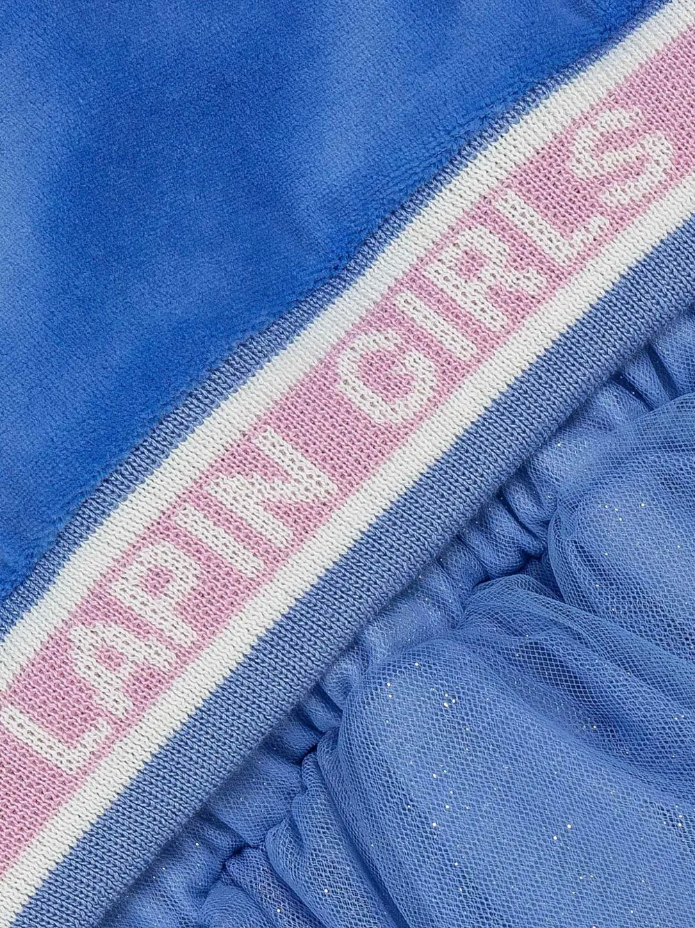 Lapin House Fluwelen jurk met tulen laag Blauw