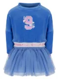 Lapin House velvet tulle-overlay dress - Blue