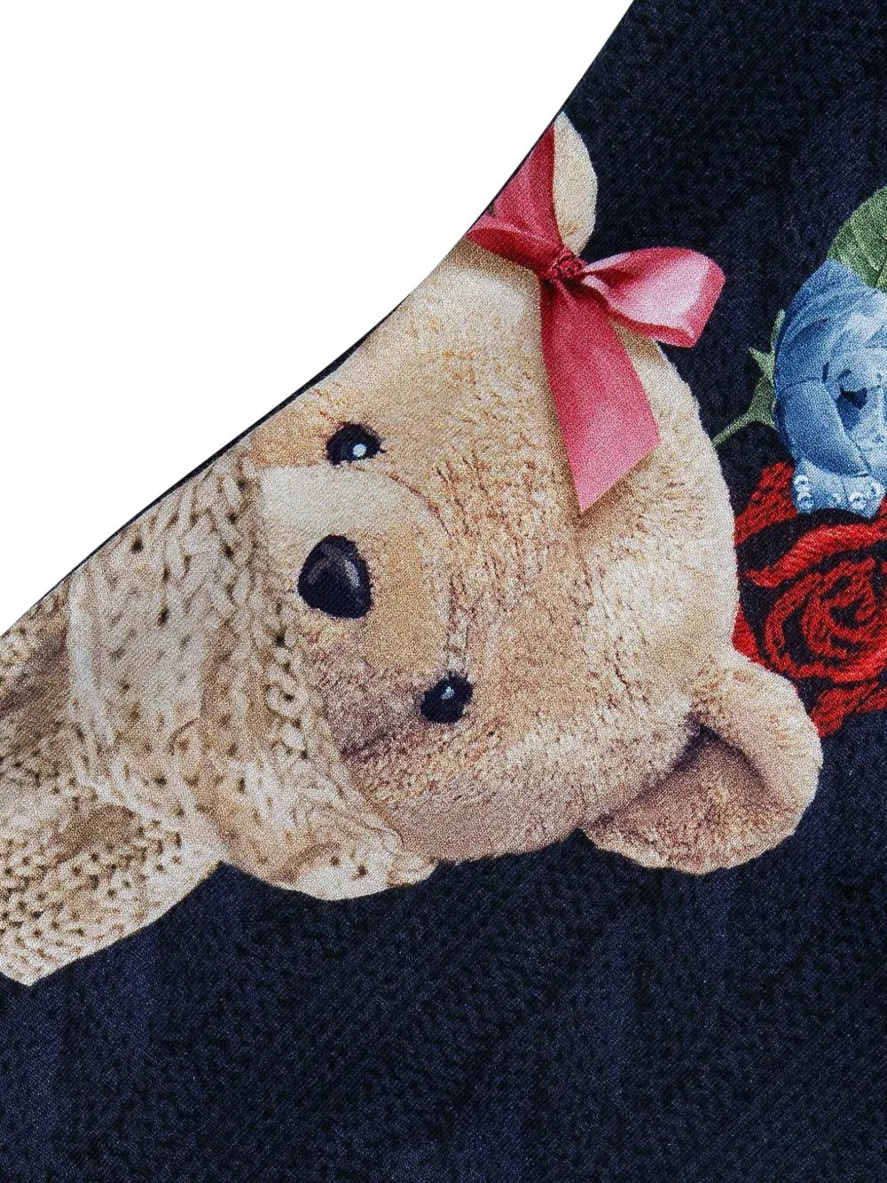Lapin House Kabelgebreide jurk met beerprint Blauw
