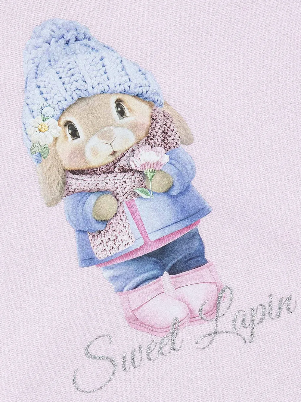 Lapin House Jurk met ruche detail en print Roze