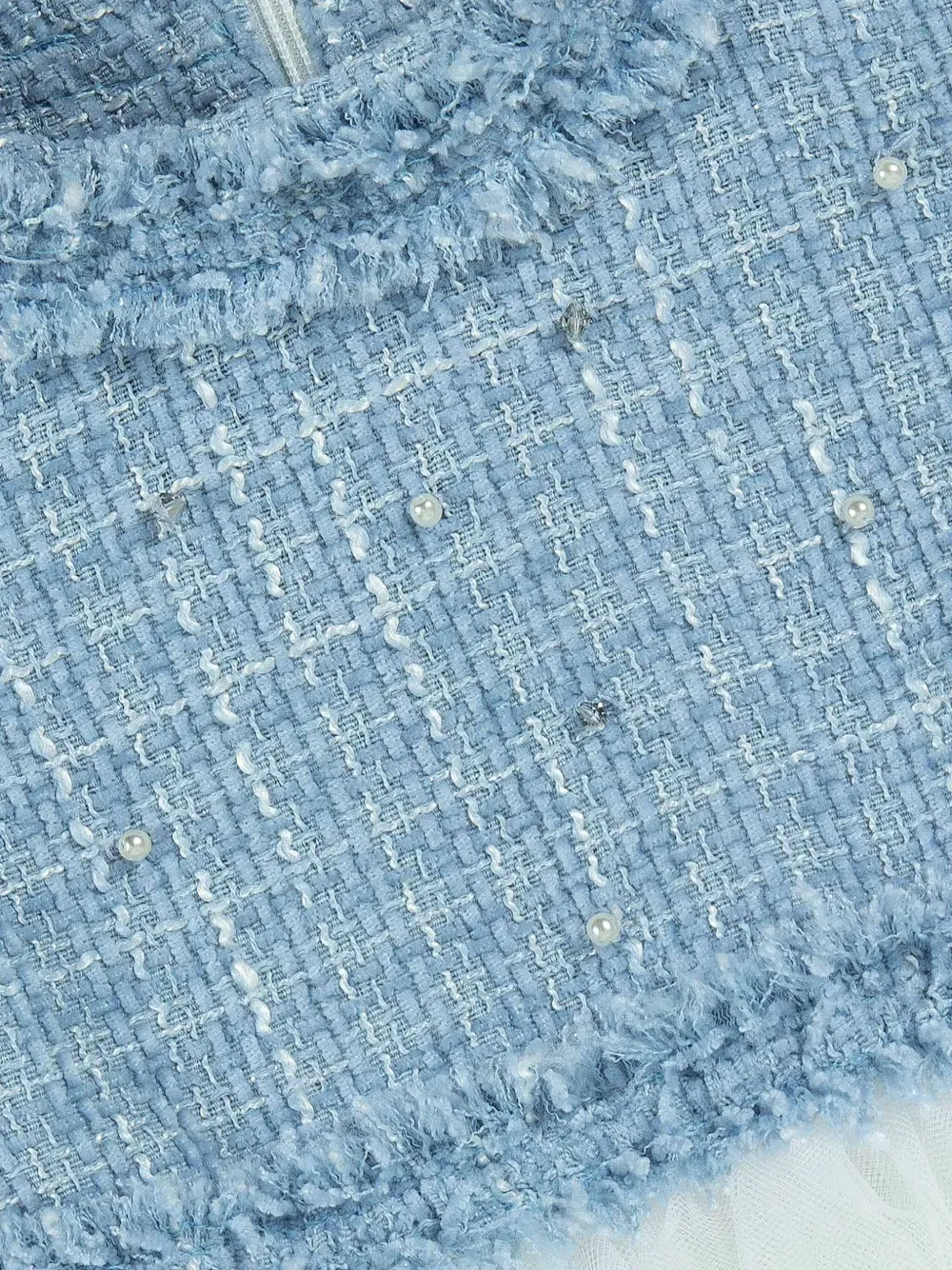 Lapin House Tweed jurk met parel Wit