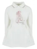 Lapin House ballet shoes print cotton dress - White