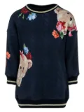 Lapin House teddy bear-print knitted dress - Blue