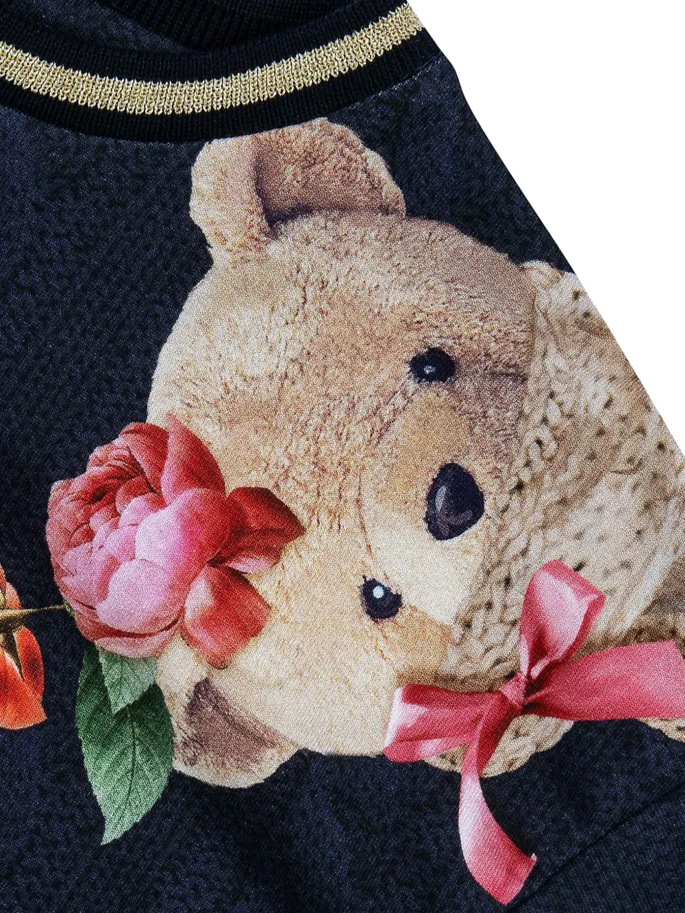 Lapin House Gebreide jurk met teddybeerprint Blauw