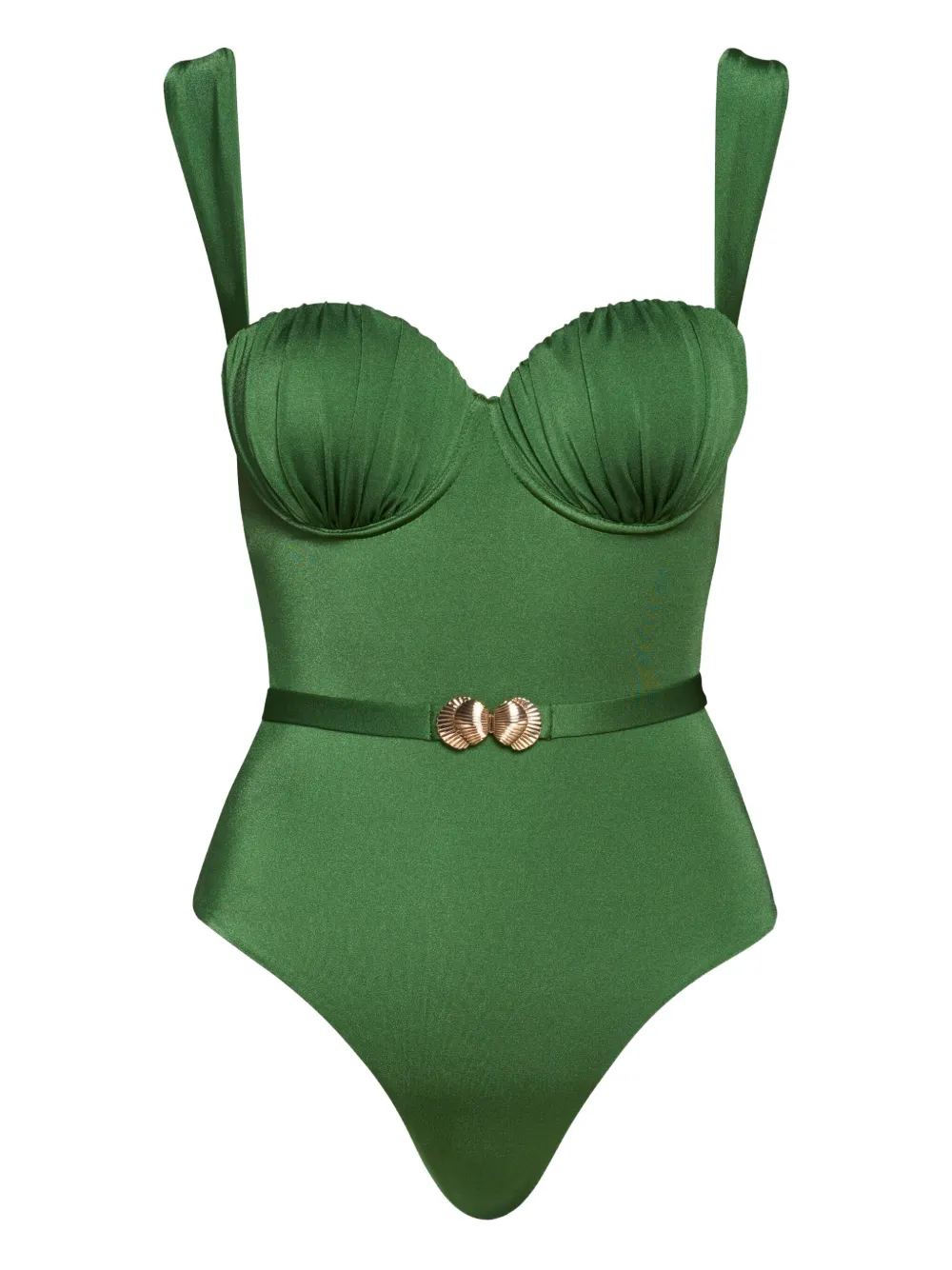 Noire Swimwear ベルテッド ワンピース水着 - グリーン Noire Swimwear ベルテッド ワンピース水着 - グリーン