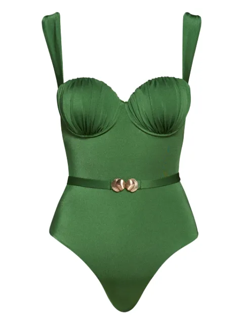 Noire Swimwear belted ruched balconette swimsuit