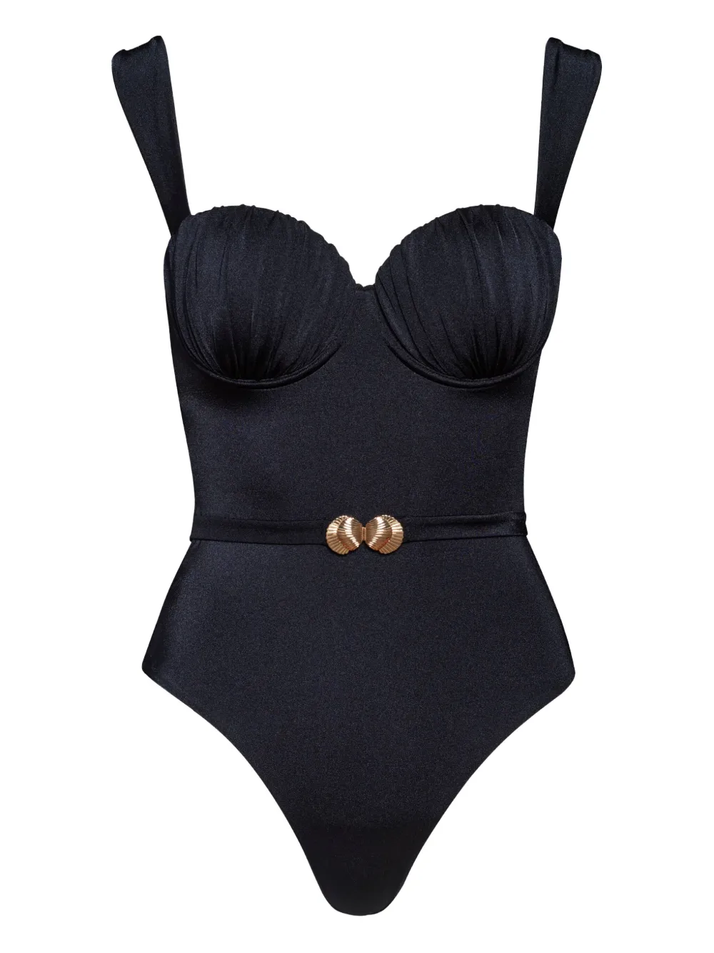 Noire Swimwear ベルテッド ワンピース水着 - ブラック Noire Swimwear ベルテッド ワンピース水着 - ブラック