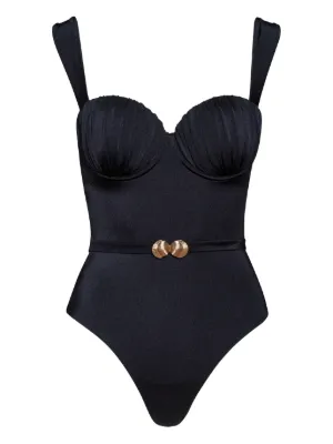 La Reveche ギャザーディテール ワンピース水着 | ブラック | FARFETCH JP