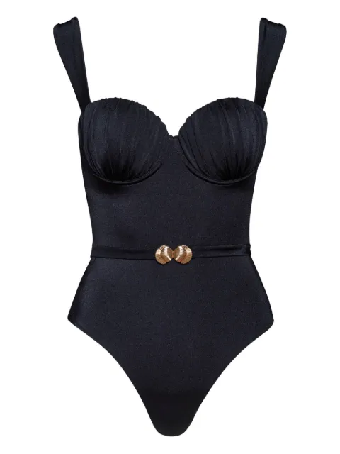 Noire Swimwear belted ruched balconette swimsuit