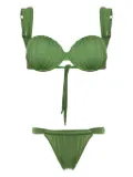 Noire Swimwear Cheeky ruched bikini set - Green