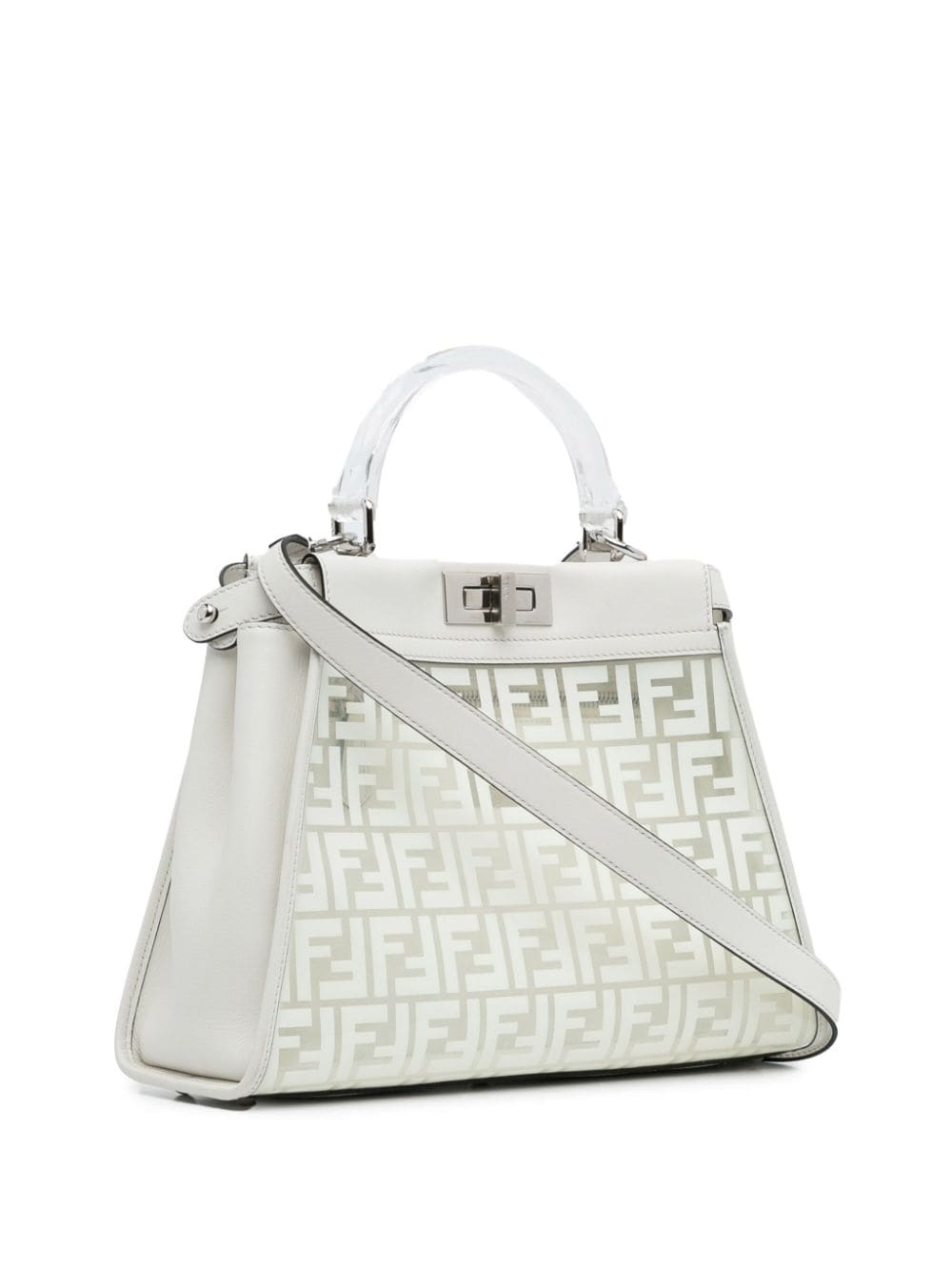 Pre-owned Fendi 21th Century Limited Edition Pvc Peekaboo Satchel In White