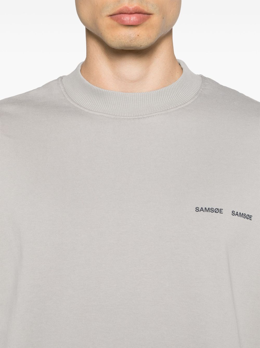 Shop Samsoe & Samsoe Norsbro Logo-print Sweatshirt In Grey
