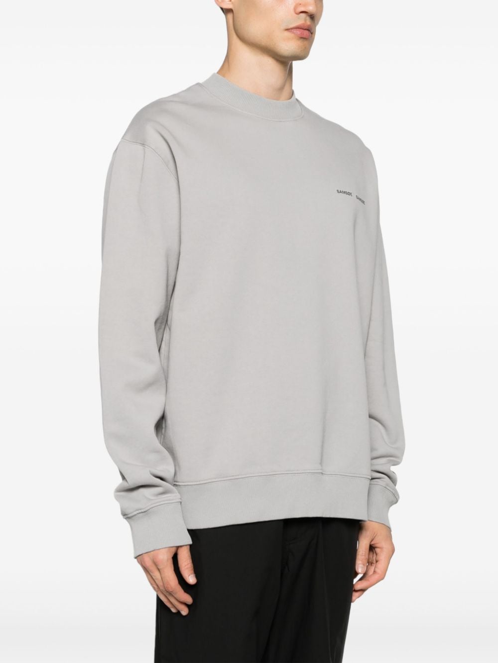 Shop Samsoe & Samsoe Norsbro Logo-print Sweatshirt In Grey