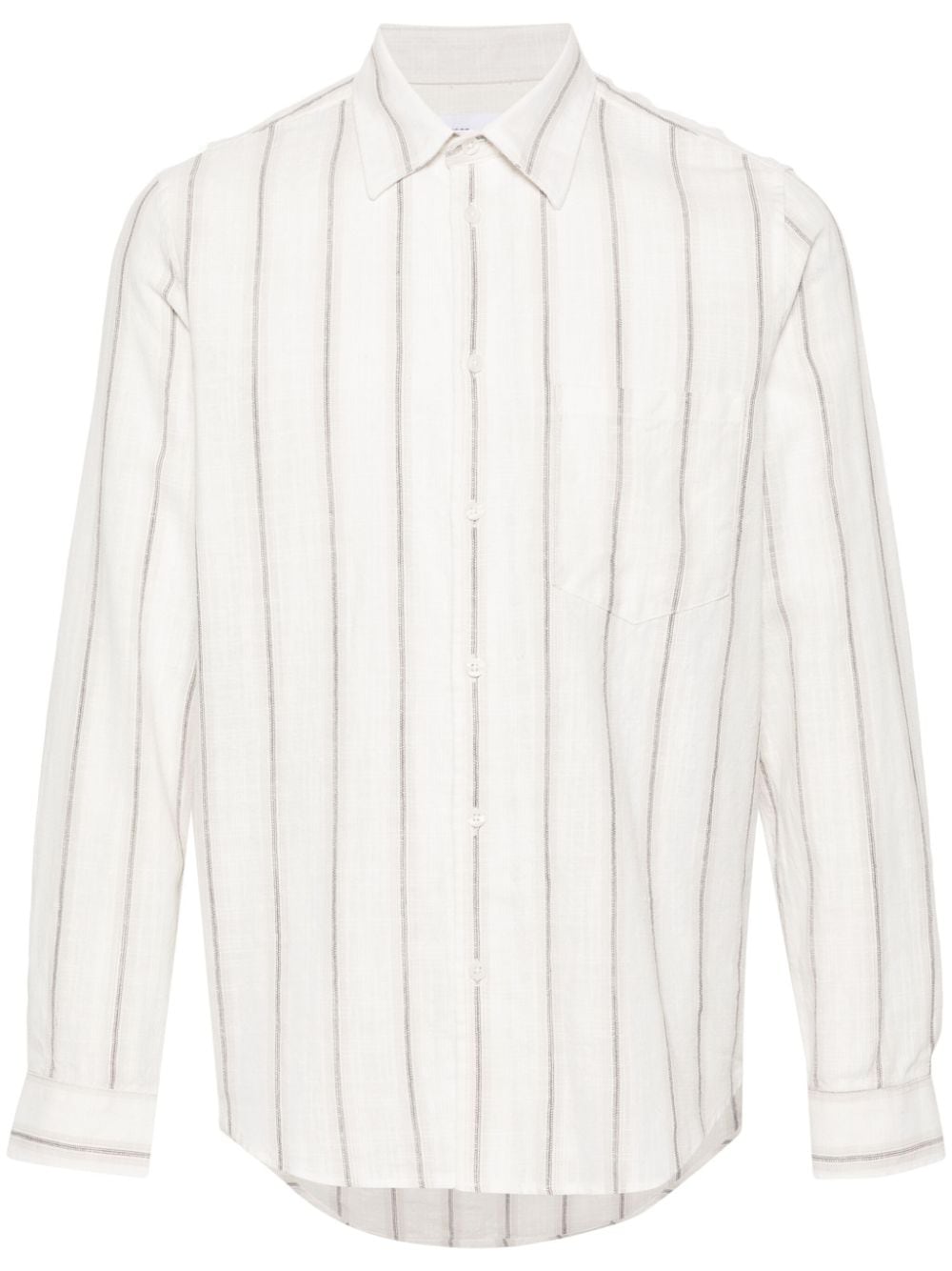 Samsoe & Samsoe Cotton-linen Liam Shirt In Neutrals