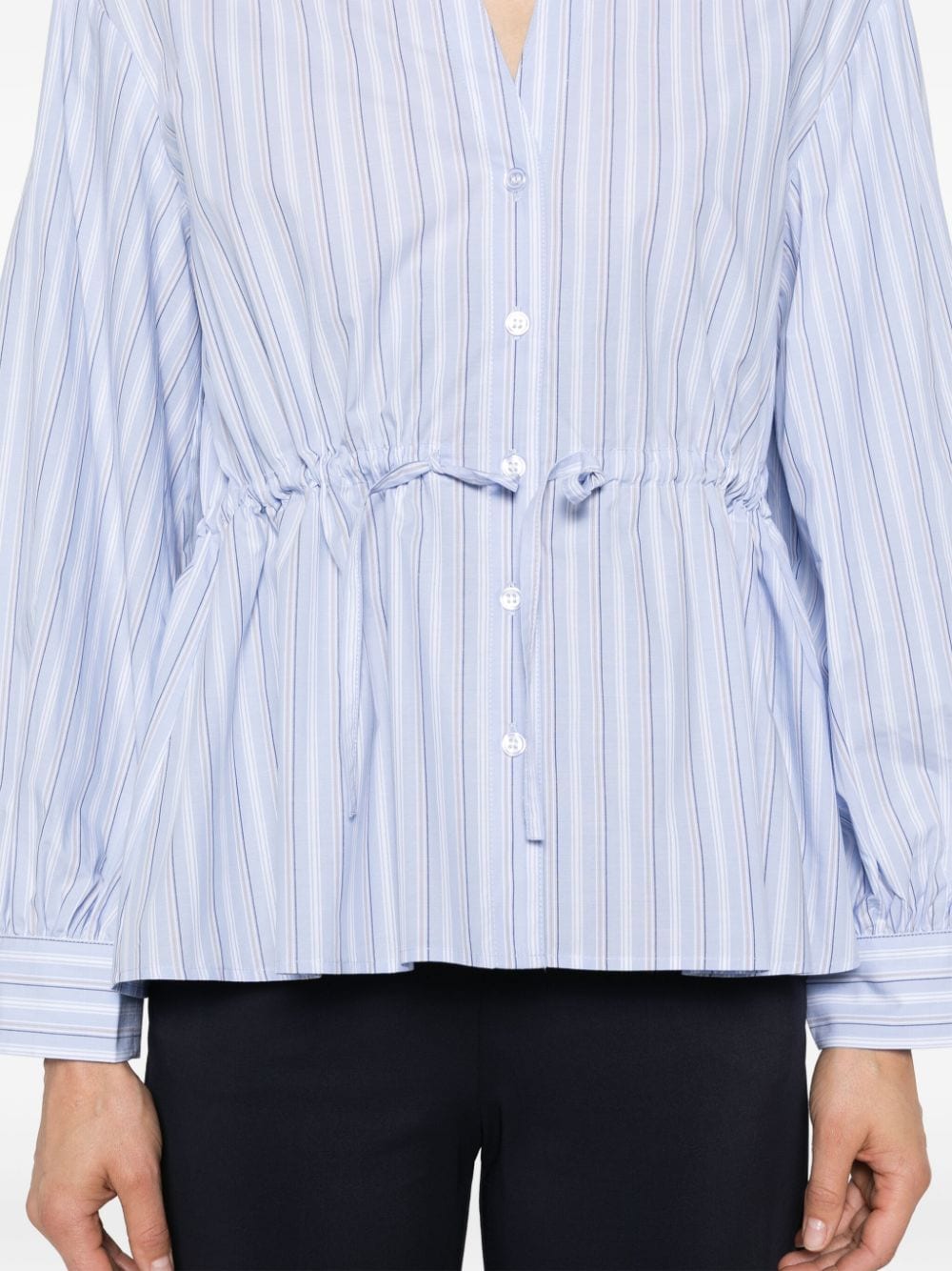 Shop Samsoe & Samsoe Saamelie Striped Blouse In Blue