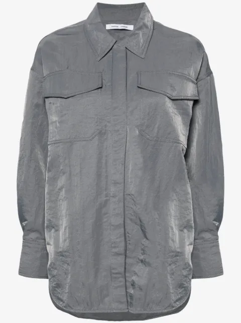 SAMSOE SAMSOE Gira press-stud crinkled shirt 