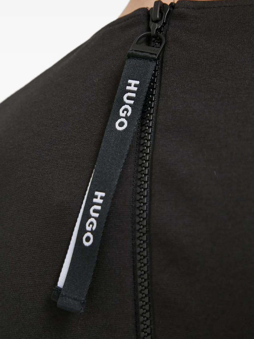 HUGO Mini-jurk met lange mouwen en uitgesneden details Zwart