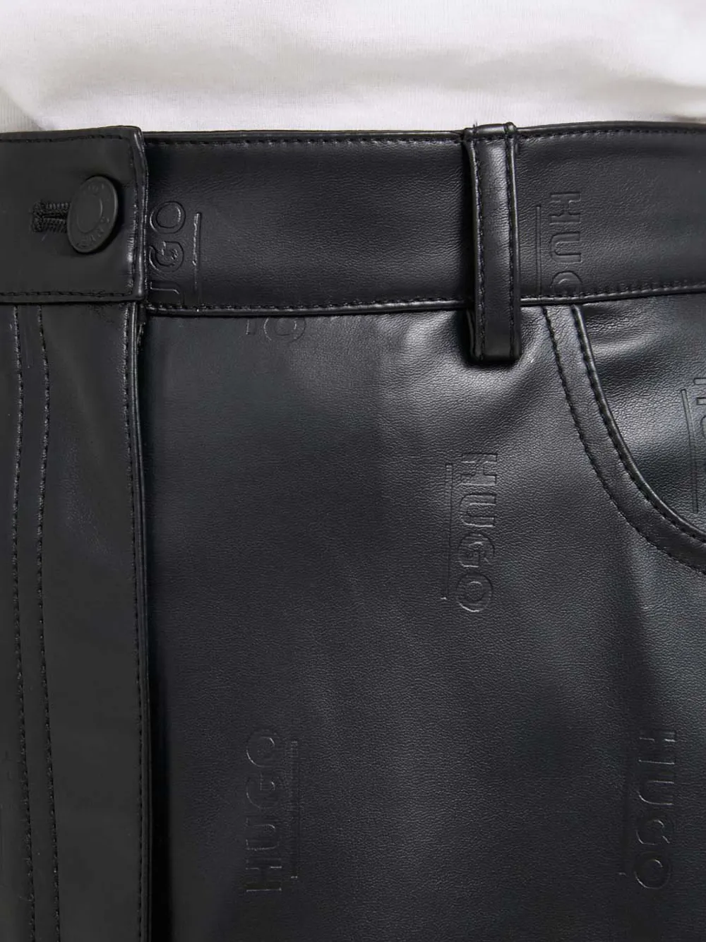 Hugo Boss Belt-loop Midi Skirt In Black