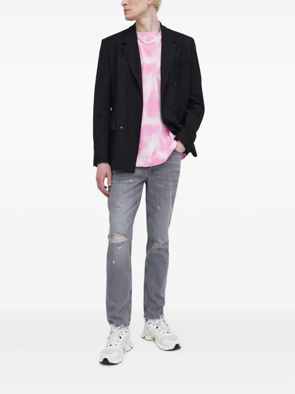 HUGO distressed-detail jeans - Grijs