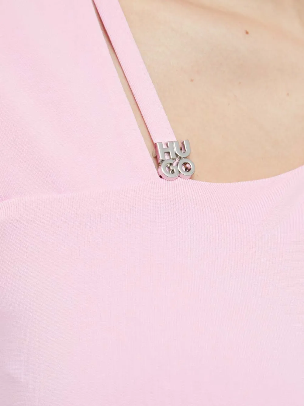 HUGO Asymmetrische mini-jurk met logo Roze