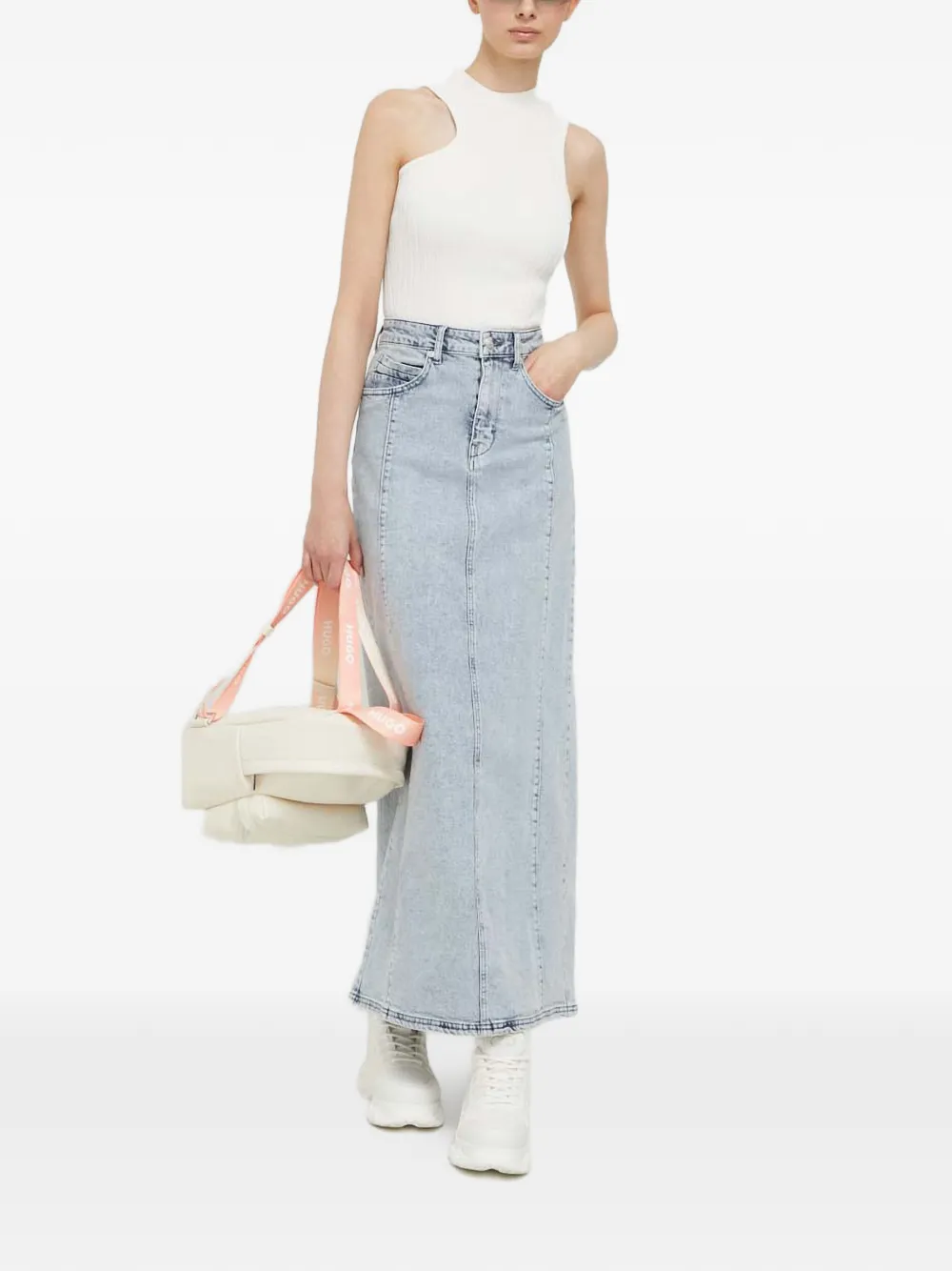 HUGO camiseta tejida de canalé con aberturas | Chalecos y camisetas | Image 2