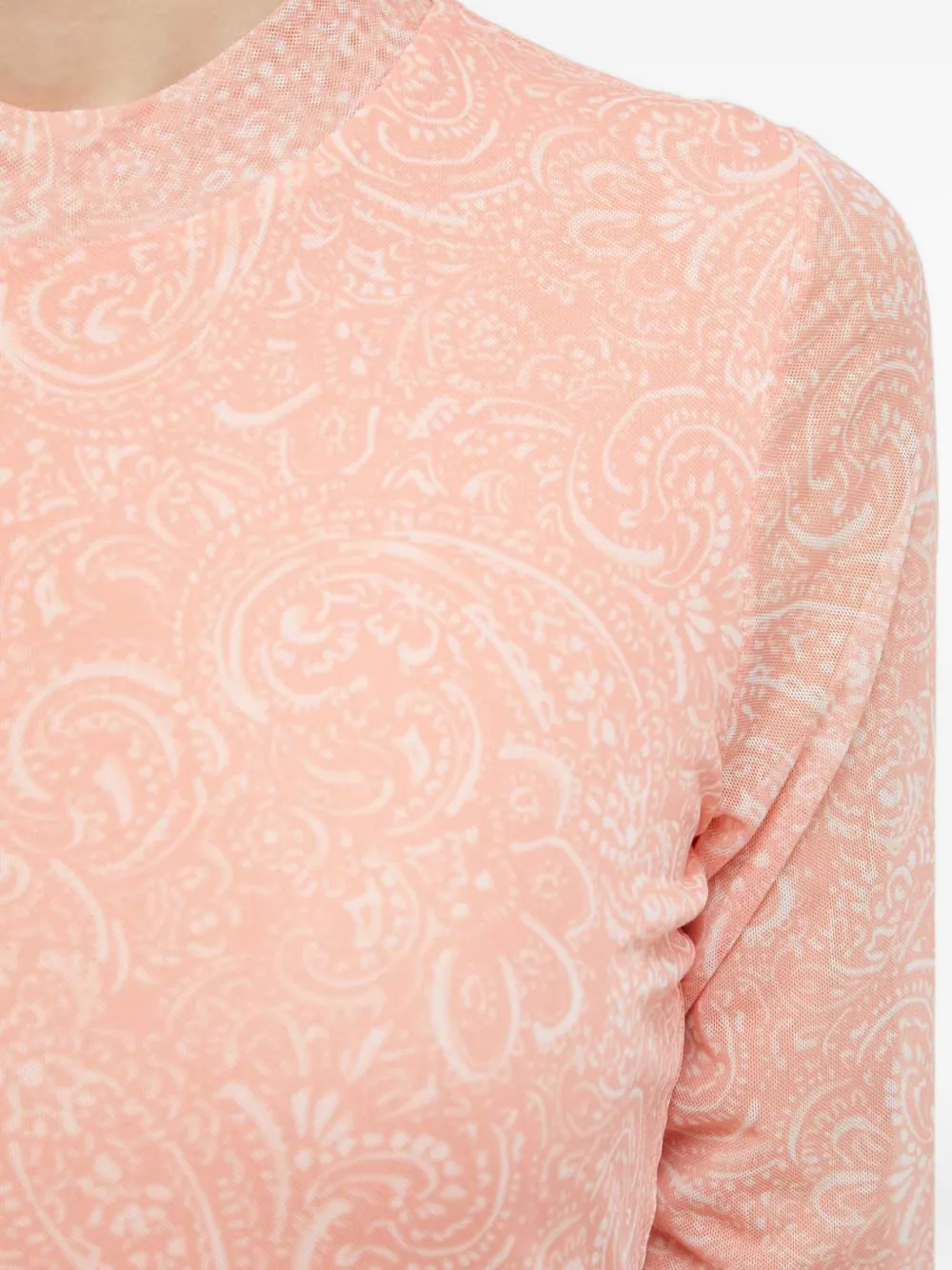Hugo Boss Long-sleeved Paisley-pattern Midi Dress In Pink