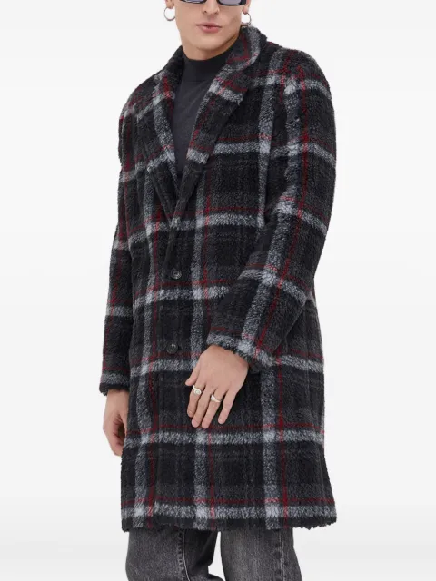HUGO checked buttoned coat